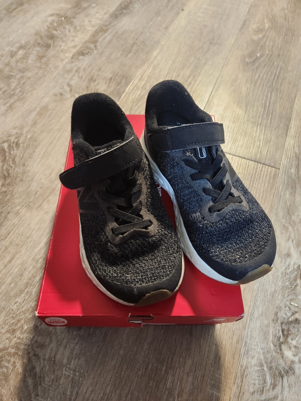 New Balance Kids Black Knit Sneakers with White Sole